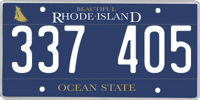 RI license plate 337405