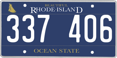 RI license plate 337406