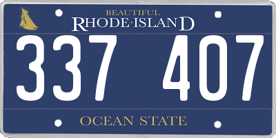 RI license plate 337407