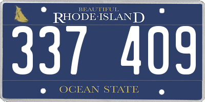 RI license plate 337409