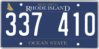 RI license plate 337410