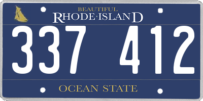 RI license plate 337412
