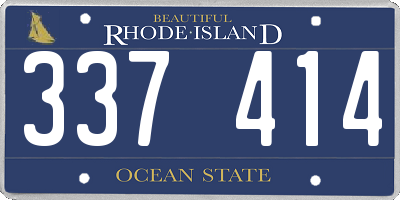 RI license plate 337414