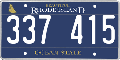 RI license plate 337415