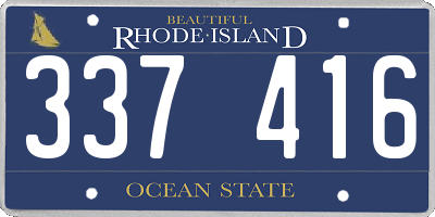 RI license plate 337416