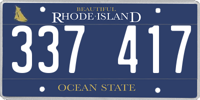 RI license plate 337417