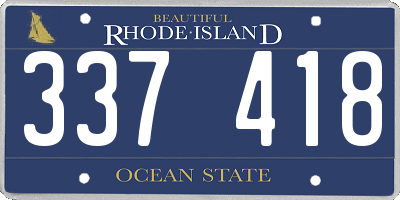 RI license plate 337418