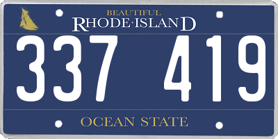 RI license plate 337419