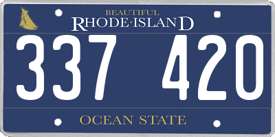 RI license plate 337420