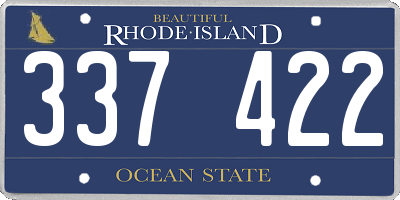 RI license plate 337422