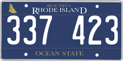 RI license plate 337423