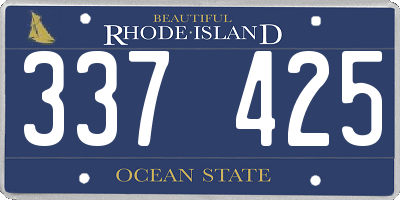 RI license plate 337425