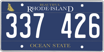 RI license plate 337426