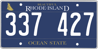 RI license plate 337427