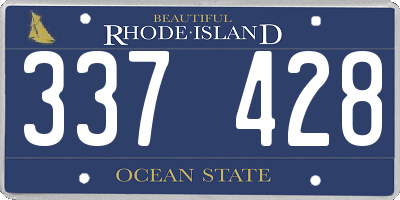 RI license plate 337428