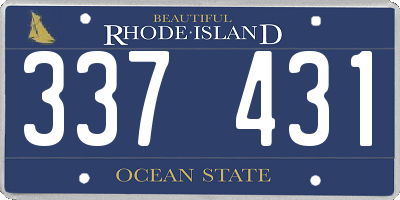 RI license plate 337431
