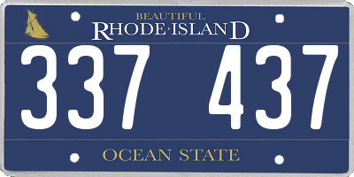 RI license plate 337437