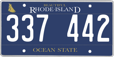 RI license plate 337442