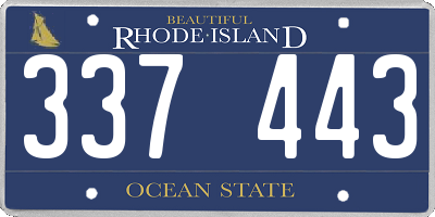 RI license plate 337443
