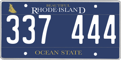 RI license plate 337444