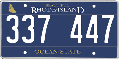 RI license plate 337447