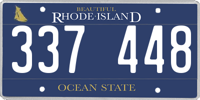 RI license plate 337448