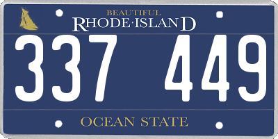 RI license plate 337449