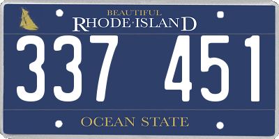 RI license plate 337451