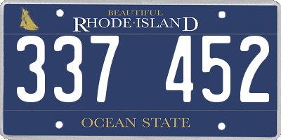 RI license plate 337452