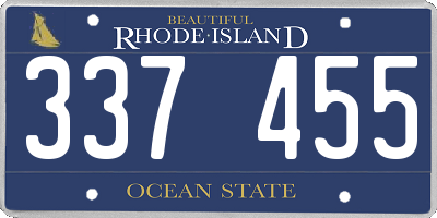 RI license plate 337455