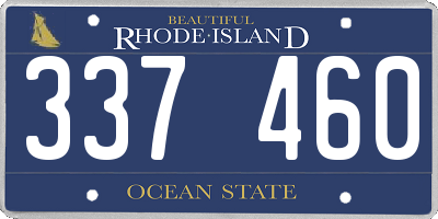RI license plate 337460