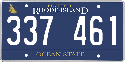 RI license plate 337461