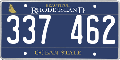 RI license plate 337462