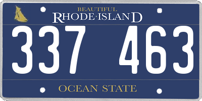 RI license plate 337463