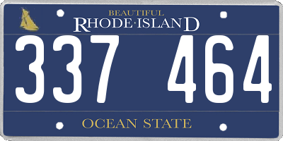 RI license plate 337464