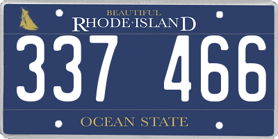 RI license plate 337466