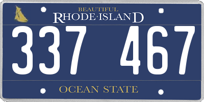 RI license plate 337467