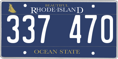 RI license plate 337470