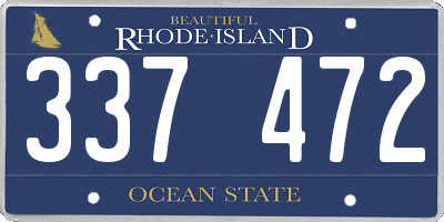 RI license plate 337472