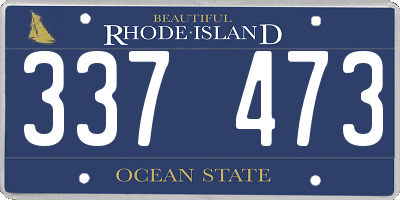 RI license plate 337473