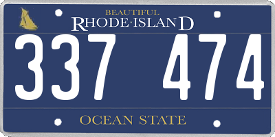 RI license plate 337474