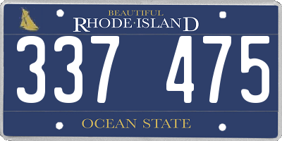 RI license plate 337475