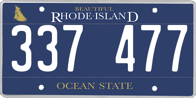 RI license plate 337477
