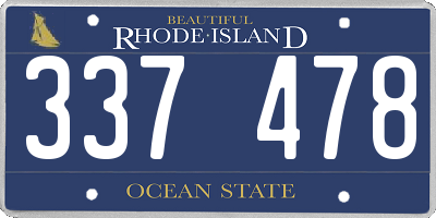 RI license plate 337478