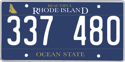 RI license plate 337480