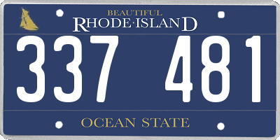 RI license plate 337481