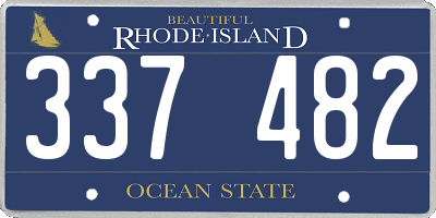 RI license plate 337482