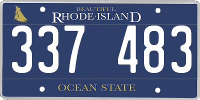 RI license plate 337483