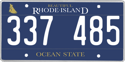 RI license plate 337485