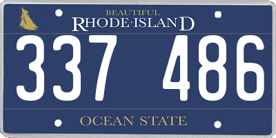 RI license plate 337486